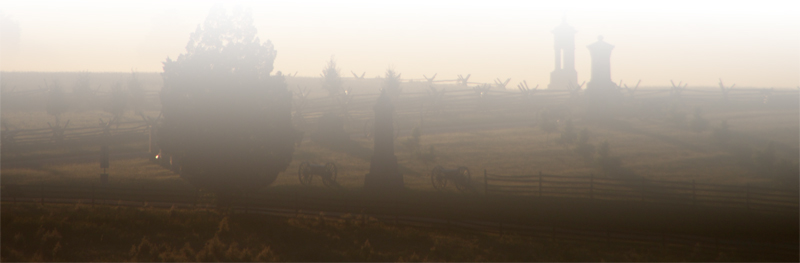 Gettysburg Story battlefield dawn.